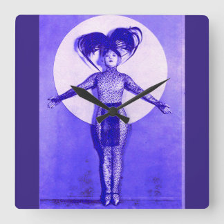 1922 oddball movie star get-up - blue square wall clock