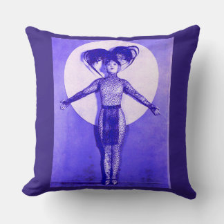 1922 oddball movie star get-up - blue throw pillow