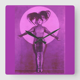 1922 oddball movie star get-up - lavender square wall clock
