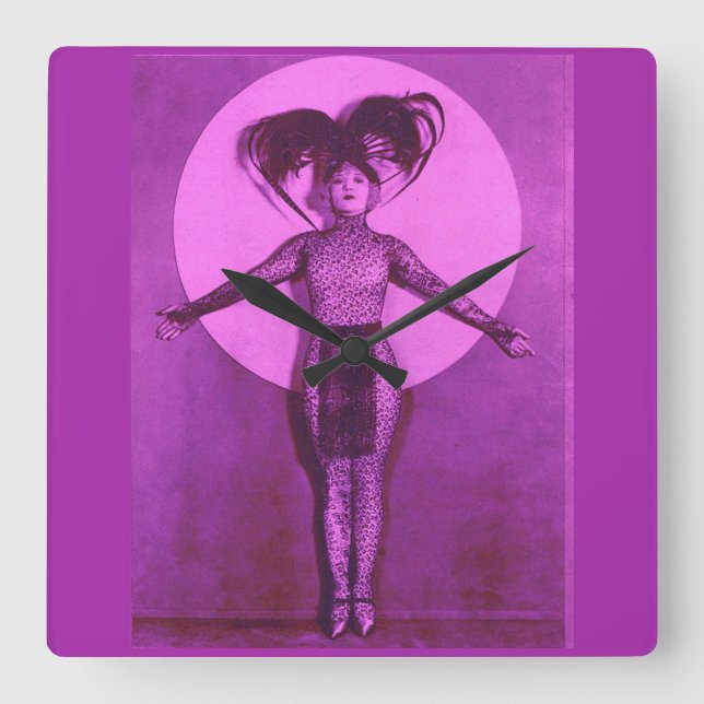 1922 oddball movie star get-up - lavender square wall clock (Front)