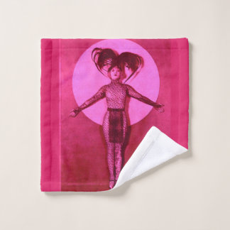 1922 oddball movie star get-up - pink bath towel set