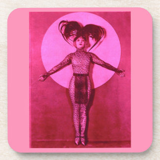 1922 oddball movie star get-up - pink beverage coaster