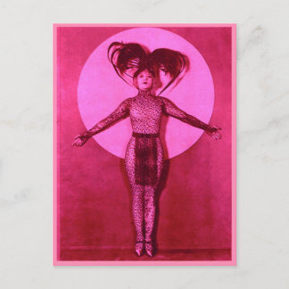 1922 oddball movie star get-up - pink postcard