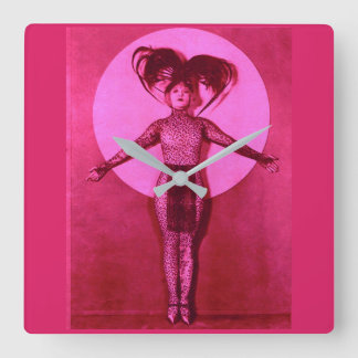 1922 oddball movie star get-up - pink square wall clock