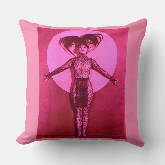 1922 oddball movie star get-up - pink throw pillow (Front)