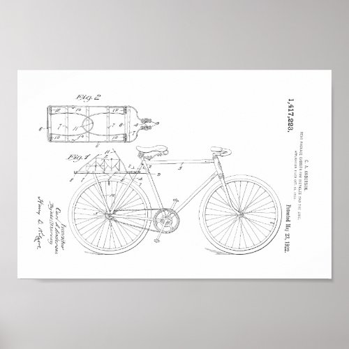 1922 Vintage Bicycle Patent Art Print