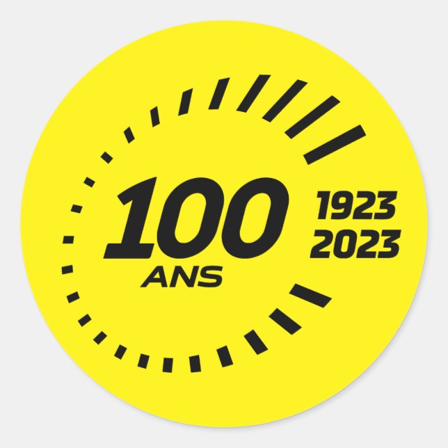 1923-2023 Racing Centenary Le Mans 24 Hours GT7 Classic Round Sticker (Front)