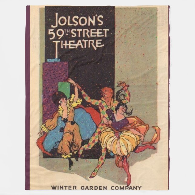 1923 Al Jolson’s Theatre playbill cover Fleece Blanket (Front)