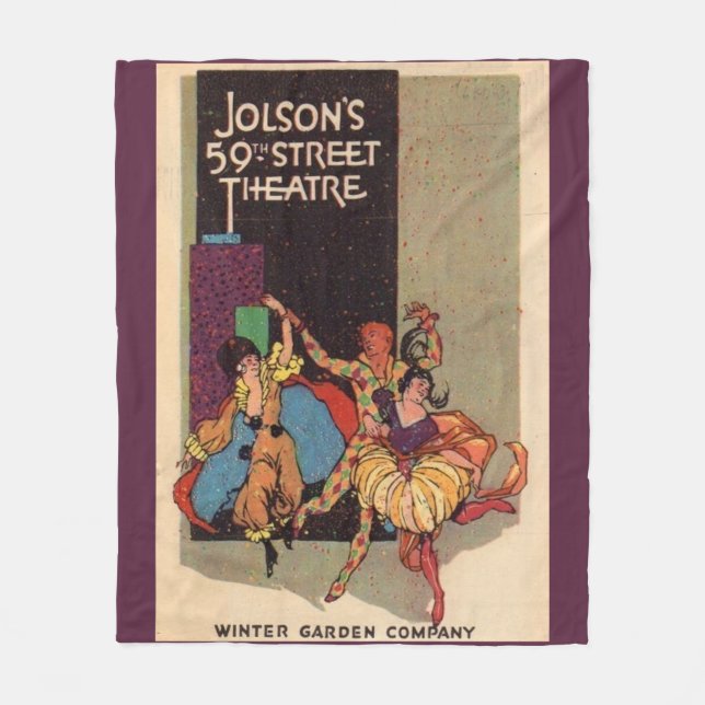 1923 Al Jolson’s Theatre playbill cover Fleece Blanket (Front)