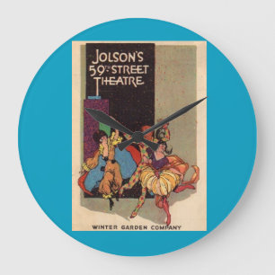 1923 Al Jolson’s Theatre playbill cover Large Clock