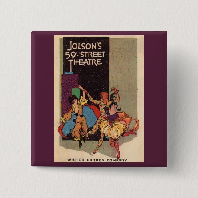 1923 Al Jolson’s Theatre playbill cover Pinback Button (Front)