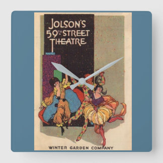 1923 Al Jolson’s Theatre playbill cover Square Wall Clock