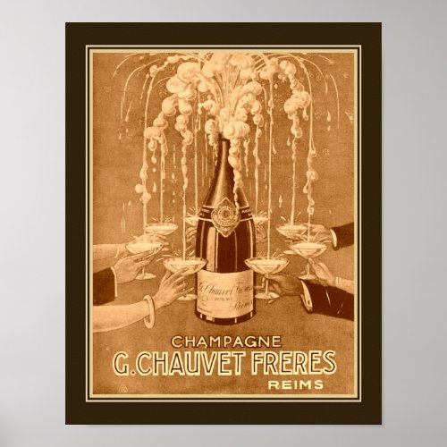 1923 Art Deco Champagne Ad Poster