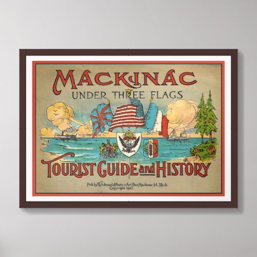 1923 MACKINAC ISLAND BROCHURE  FRAMED ART