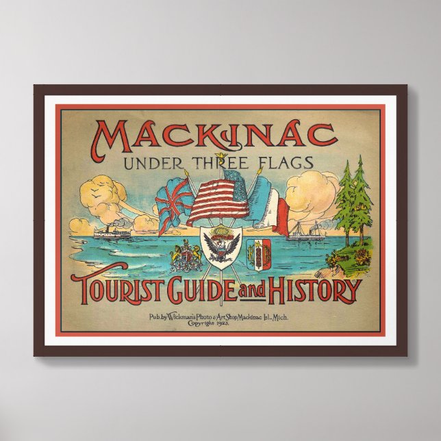 1923 MACKINAC ISLAND BROCHURE  FRAMED ART (Framed Front)
