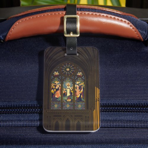 1923 Poster Of A Church With Stained Glass Window Luggage Tag