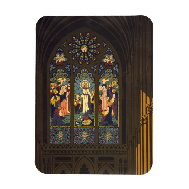 1923 Poster Of A Church With Stained Glass Window. Magnet (Vertical)