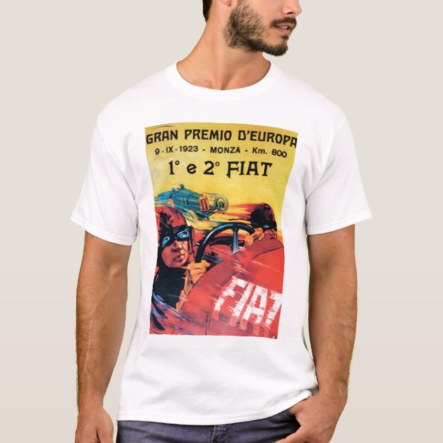 1923 VINTAGE AUTO RACING T-SHIRT - FIAT (Front)