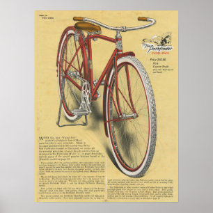 1923 Vintage Pathfinder Bicycle Ad Art Poster