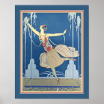 1924 George Barbier Art Deco Poster<br><div class="desc">Art Deco Dancer print from Gazette du Bon Ton ca 1924 Paris by George Barbier</div>