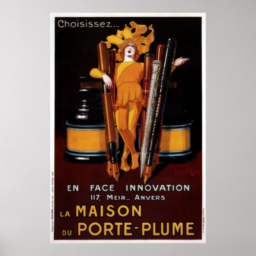 1924 Jean Dylen _la Maison Du Porte_plume Poster