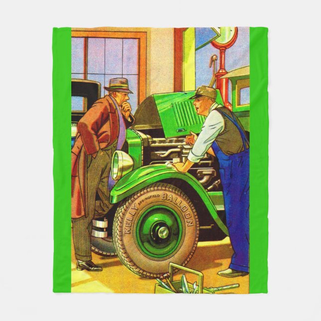 1924 Kelly Springfield balloon tires ad Fleece Blanket (Front)