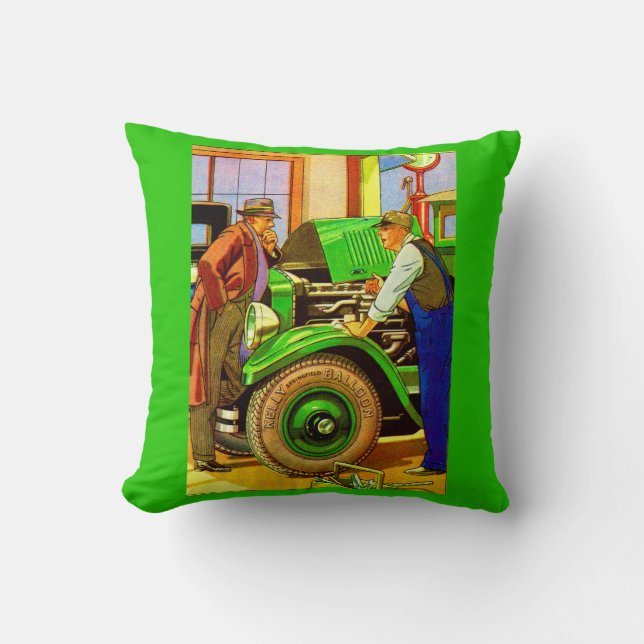 1924 Kelly Springfield balloon tires ad print Throw Pillow (Front)
