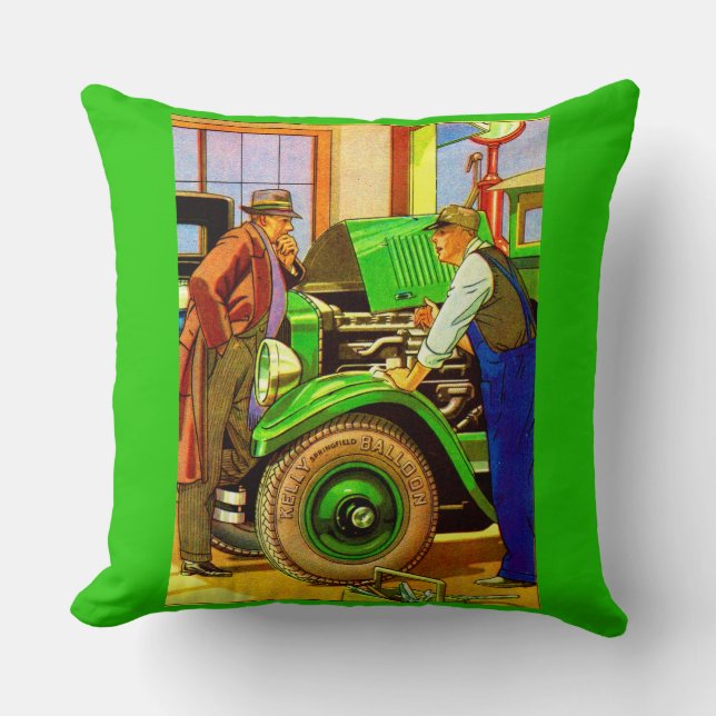 1924 Kelly Springfield balloon tires ad Throw Pillow (Front)