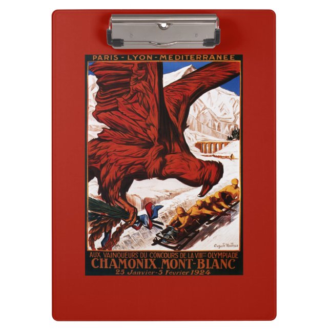 1924 Olympic Winter Games Poster Clipboard (Front)