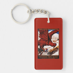 1924 Olympic Winter Games Poster Keychain