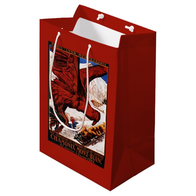 1924 Olympic Winter Games Poster Medium Gift Bag (Front Angled)