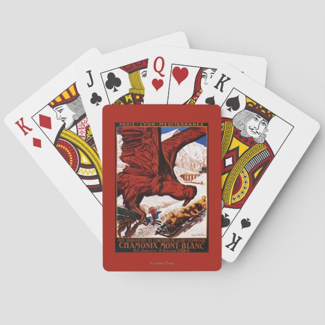 1924 Olympic Winter Games Poster Poker Cards (Back)
