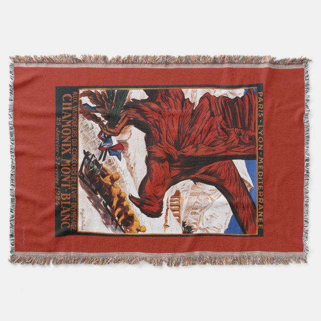 1924 Olympic Winter Games Poster Throw Blanket (Front)
