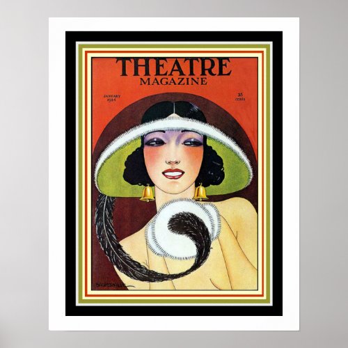 1924 Theatre Magazine Art Deco Cover 16 x 20 Poster