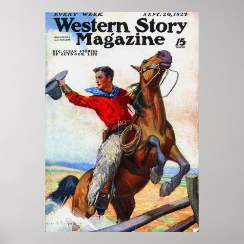 1924 Western Story magazine cover Poster