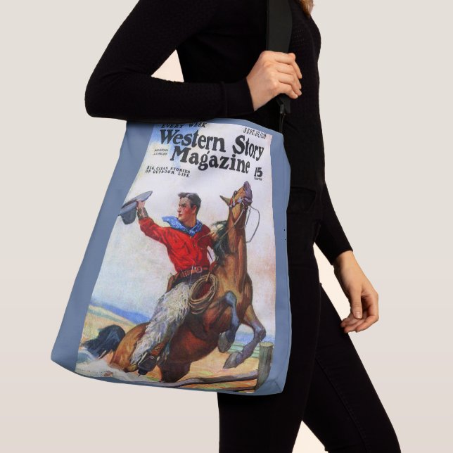 1924 Western Story magazine cover print. Crossbody Bag (Close Up)