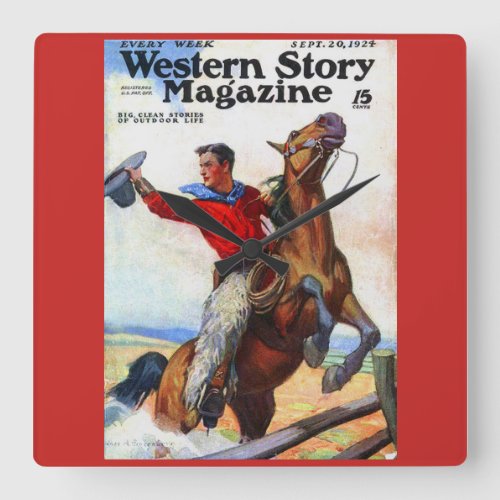 1924 Western Story magazine cover Square Wall Clock