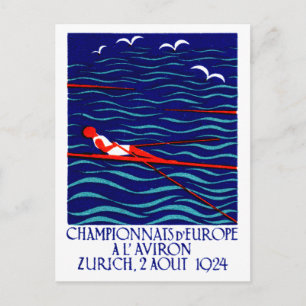 1924 Zurich Rowing Poster Postcard