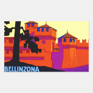 1925 Bellinzona Switzerland Rectangular Sticker