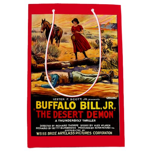 1925 Buffalo Bill Jr _ Desert Demon movie poster Medium Gift Bag