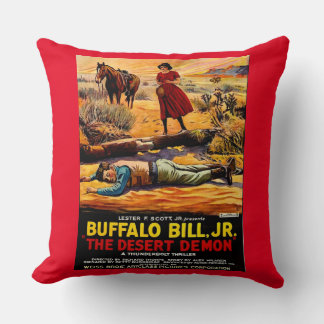 1925 Buffalo Bill, Jr. - Desert Demon movie poster Throw Pillow