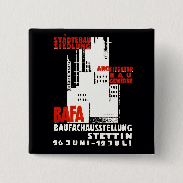 1925 Construction Exposition Poster Button (Front)