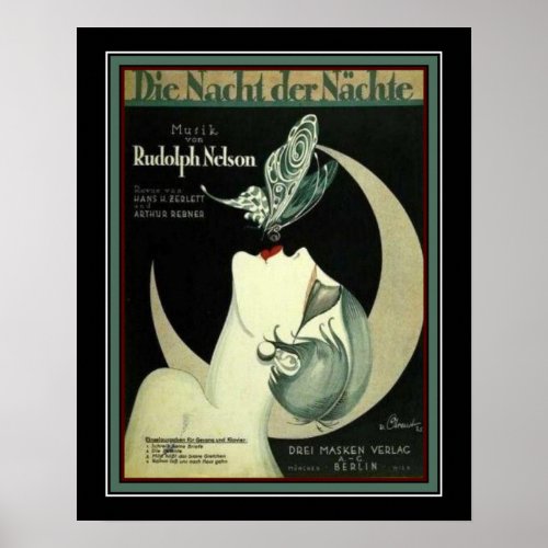 1925 Deco Die Nacht der Nachte Poster