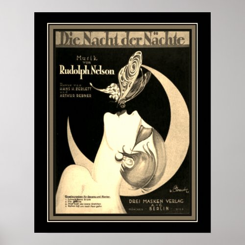 1925 Deco Die Nacht der Nachte Poster
