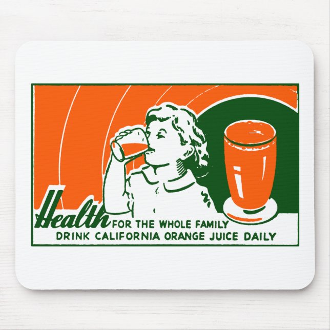 1925 Drink Orange Juice Mouse Pad (Front)