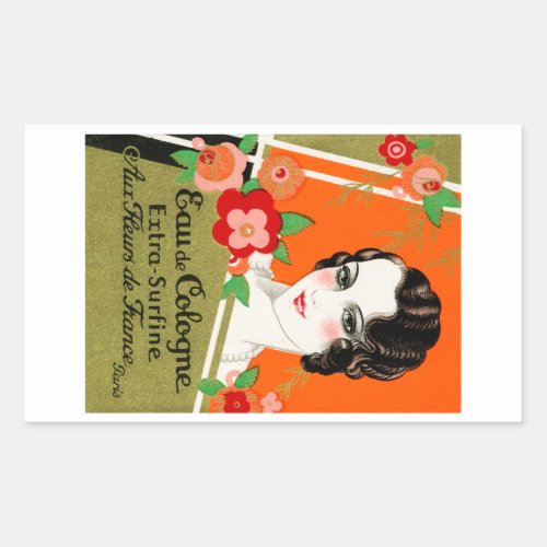 1925 Flowers of France Perfume Rectangular Sticker