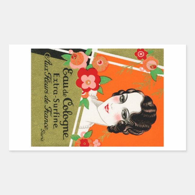1925 Flowers of France Perfume Rectangular Sticker (Front)