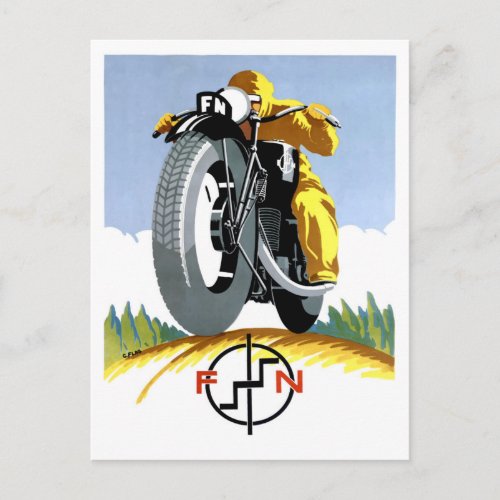 1925 FN Motorcycles Advertising Poster Postcard
