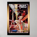 1925 Foire De Paris Eiffel Tower Art Deco Poster<br><div class="desc">Foire De Paris French vintage art deco poster print from the 1920's advertising Paris Fair with Eiffel Tower.</div>
