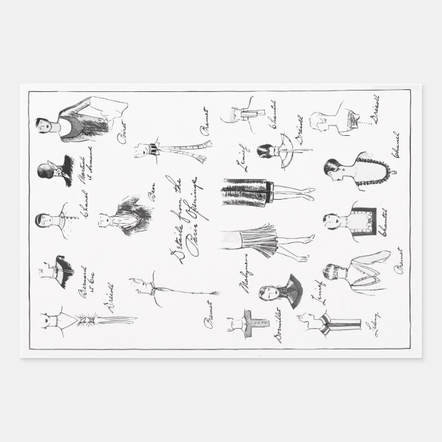 1925 French Sketches Wrapping Sheets (Front)